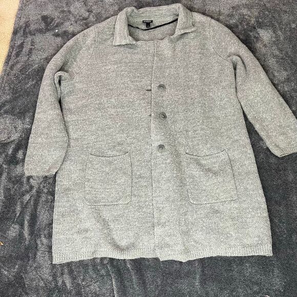 Torrid Grey Notched Collar Sweater Coat Size 2/ 2X - Picture 2 of 6